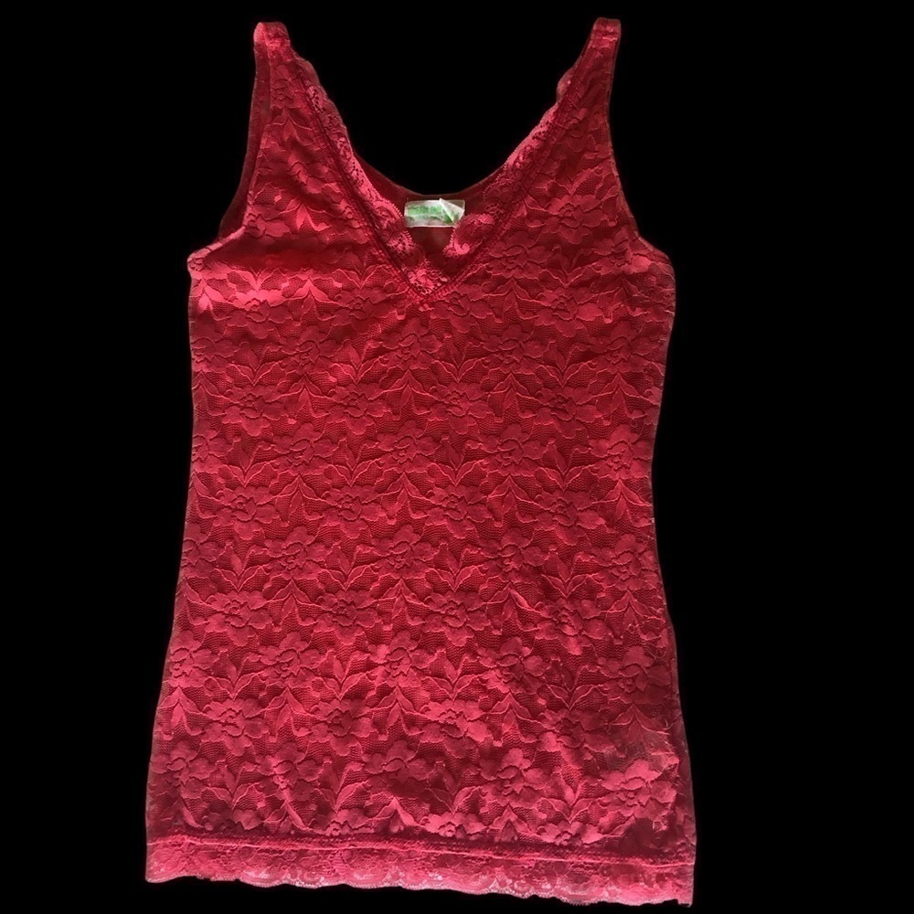 Juniors Medium Dream out Loud Coral Lace Tank Top